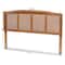 Baxton Studio Marieke Ash Walnut Finished and Synthetic Rattan King Size Headboard 159-9811 - alternate 5